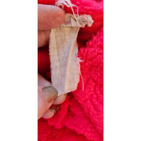 Vintage Gaymode Penneys 1950's Cozy Fleece Button Up ROBE Women Sm Med Hot Pink - Picture 10 of 13